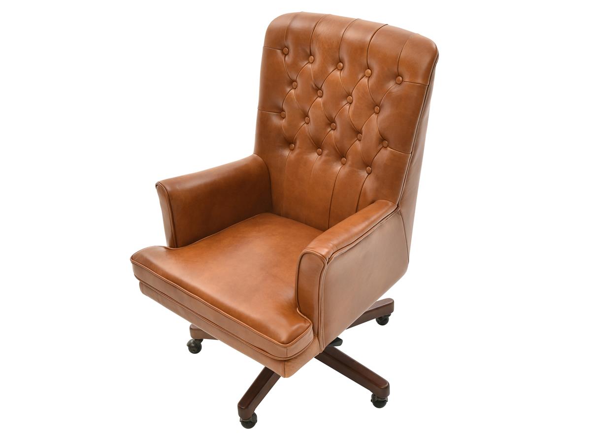 Jayden Top-Grain Leather Desk Chair, Caramel